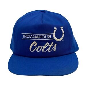 Vintage Indianapolis Colts Snapback Hat Blue ANNCO Pro Model